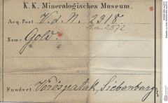Etiketten zu Gold (NHMW-MIN-Aa2572)